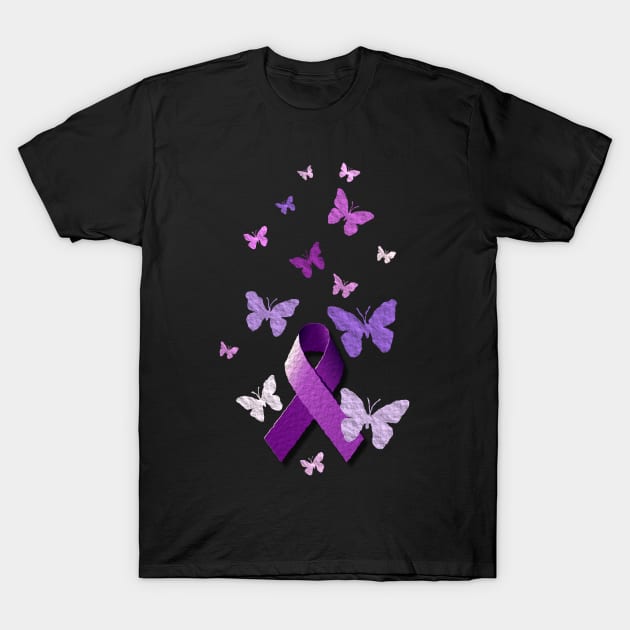 Purple Awareness Ribbon T-Shirt by AlondraHanley